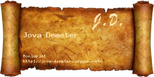 Jova Demeter névjegykártya